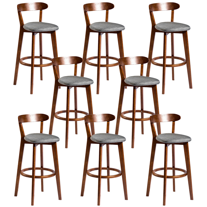 Modern Rubberwood Footrest Stool Milk Tea Shop Upholstered Bar Stools
