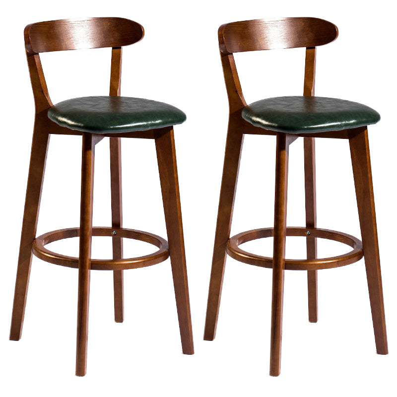 Modern Rubberwood Footrest Stool Milk Tea Shop Upholstered Bar Stools