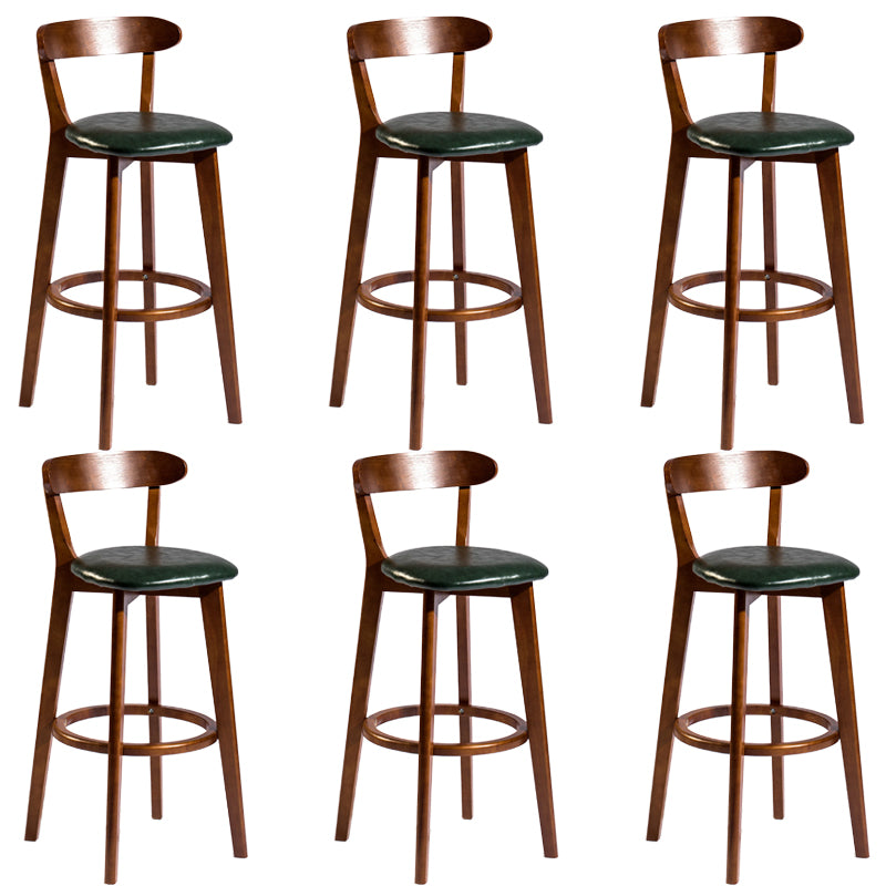 Modern Rubberwood Footrest Stool Milk Tea Shop Upholstered Bar Stools