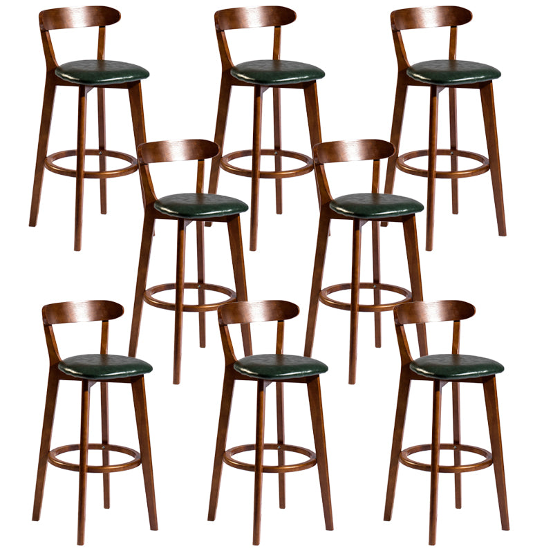 Modern Rubberwood Footrest Stool Milk Tea Shop Upholstered Bar Stools