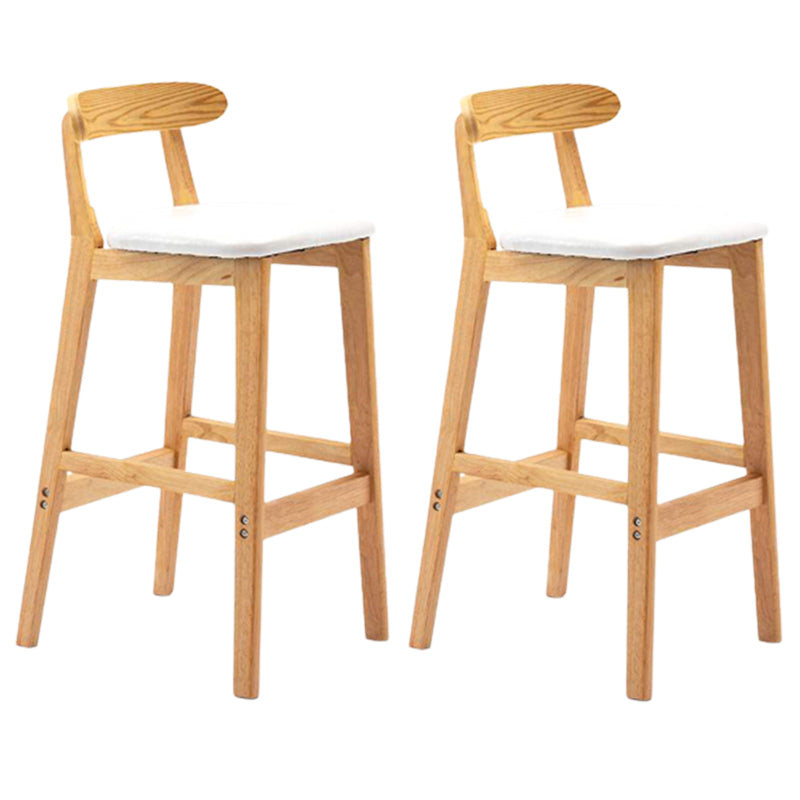 Solid Wood Armless Bar Chair Modern Low Back Bar Stool with Wooden Legs