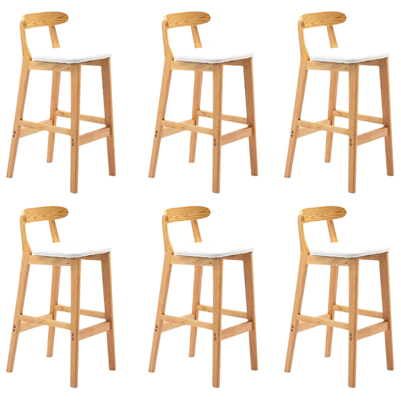 Solid Wood Armless Bar Chair Modern Low Back Bar Stool with Wooden Legs