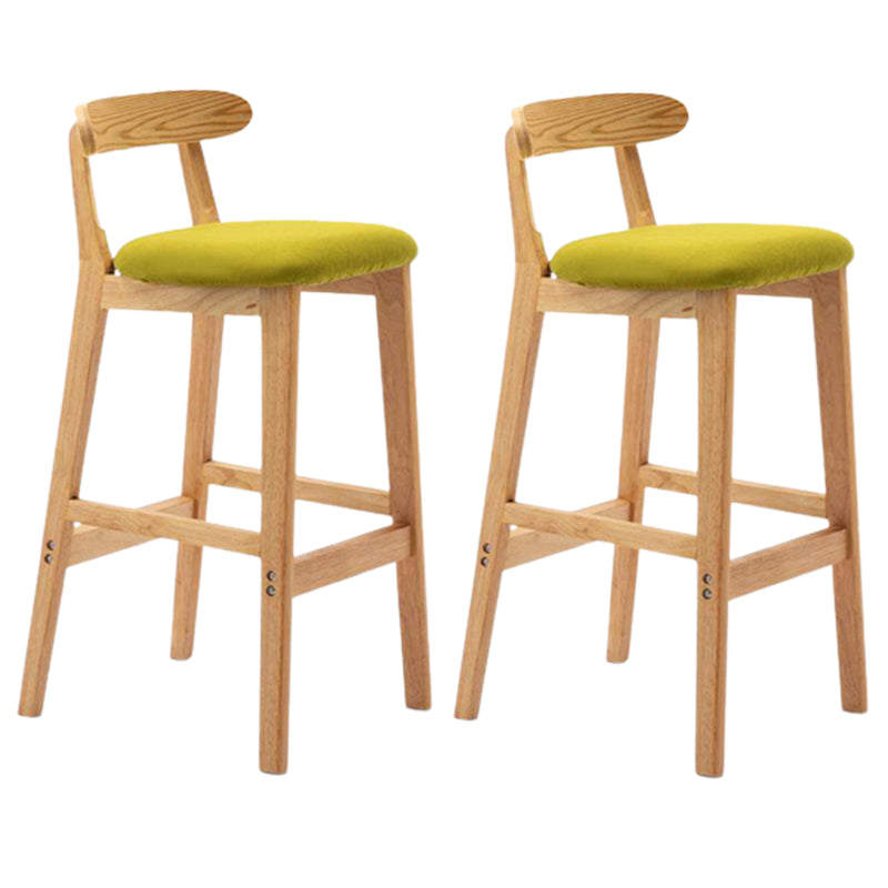 Solid Wood Armless Bar Chair Modern Low Back Bar Stool with Wooden Legs
