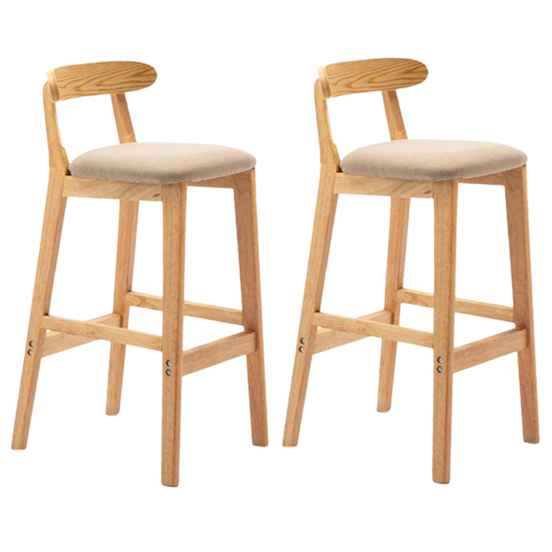 Solid Wood Armless Bar Chair Modern Low Back Bar Stool with Wooden Legs