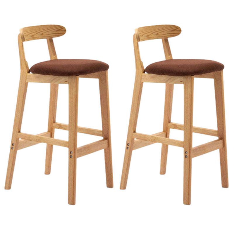 Solid Wood Armless Bar Chair Modern Low Back Bar Stool with Wooden Legs