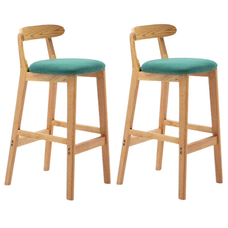 Solid Wood Armless Bar Chair Modern Low Back Bar Stool with Wooden Legs