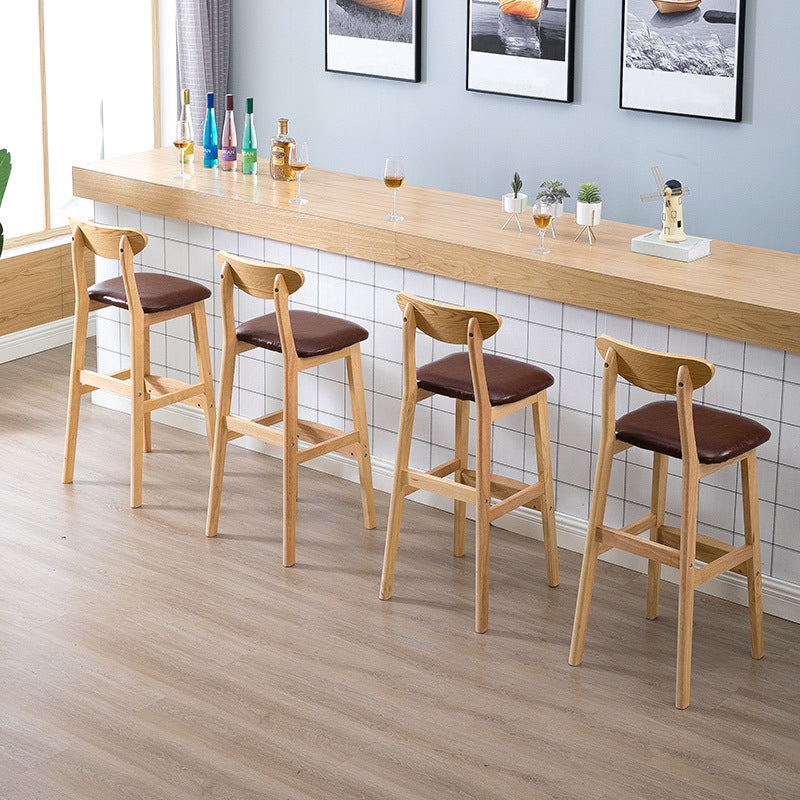 Contemporary Dessert Shop Stool Matte Finish Upholstered Bar Stools