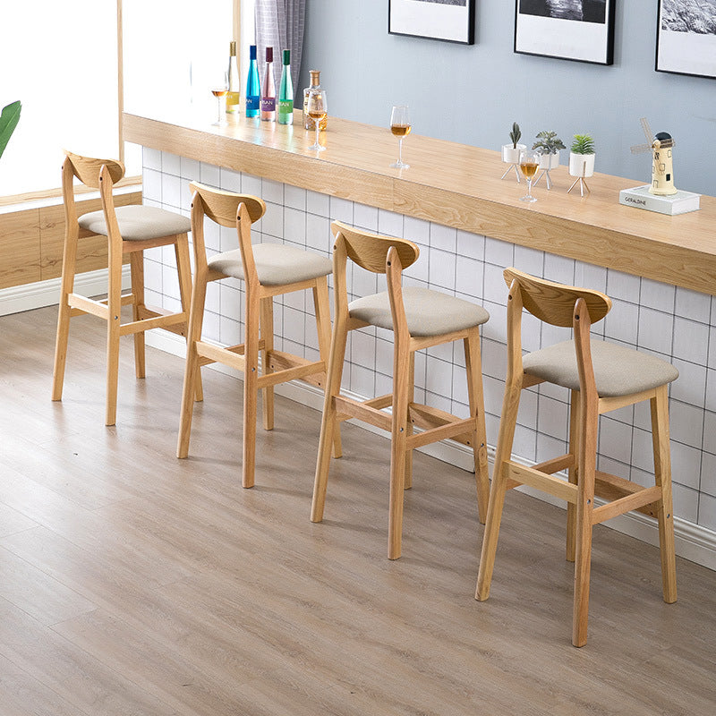 Contemporary Dessert Shop Stool Matte Finish Upholstered Bar Stools