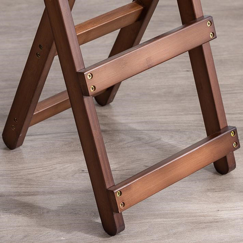 Armless Folding Counter Stool Modern Round Seat Bar Stool with Wooden Footrest