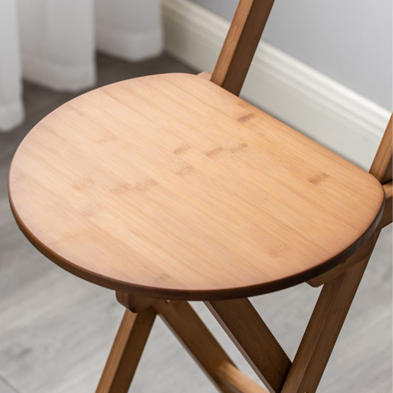 Contemporary Folding Stool Restaurant Bamboo Footrest Barstool
