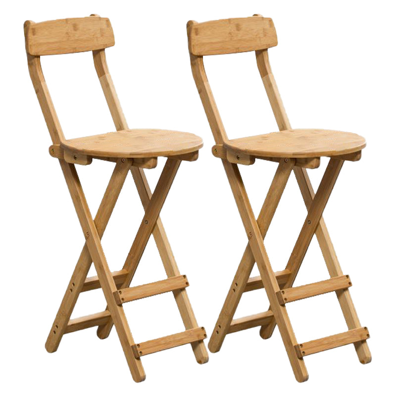 Contemporary Folding Stool Restaurant Bamboo Footrest Barstool