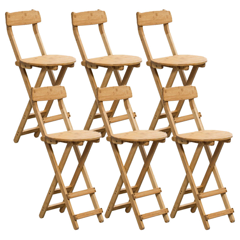 Contemporary Folding Stool Restaurant Bamboo Footrest Barstool