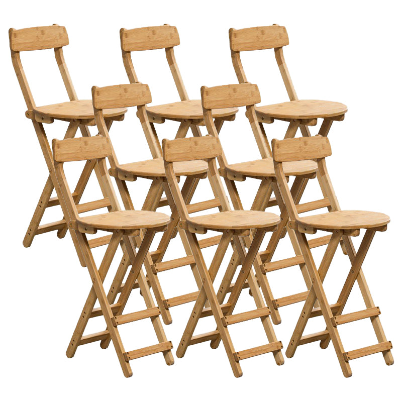 Contemporary Folding Stool Restaurant Bamboo Footrest Barstool