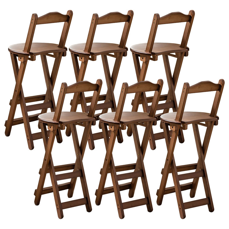 Contemporary Folding Stool Restaurant Bamboo Footrest Barstool