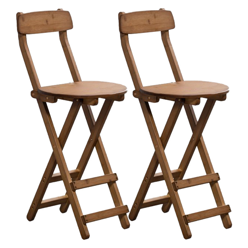 Contemporary Folding Stool Restaurant Bamboo Footrest Barstool