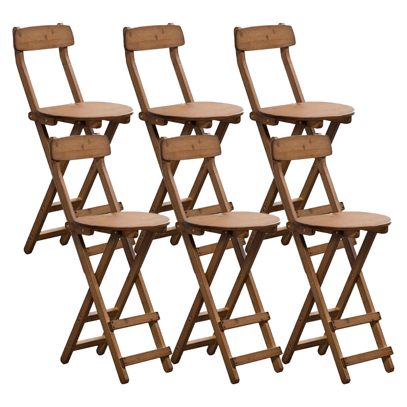 Contemporary Folding Stool Restaurant Bamboo Footrest Barstool