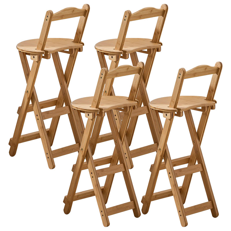 Contemporary Folding Stool Restaurant Bamboo Footrest Barstool