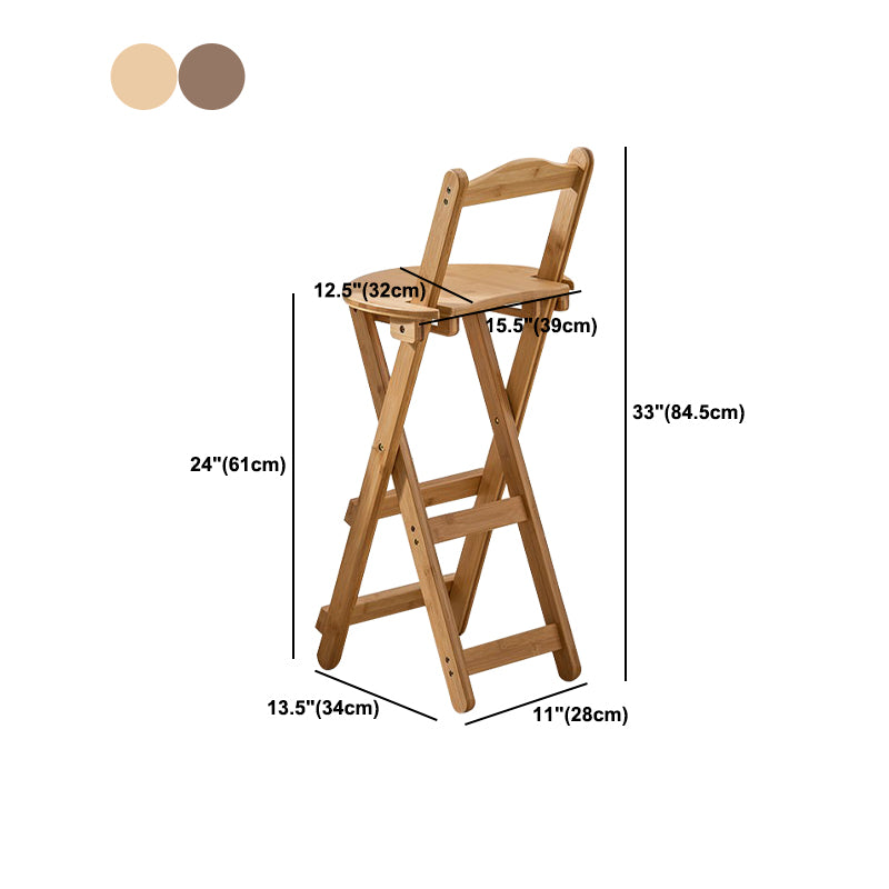 Contemporary Folding Stool Restaurant Bamboo Footrest Barstool