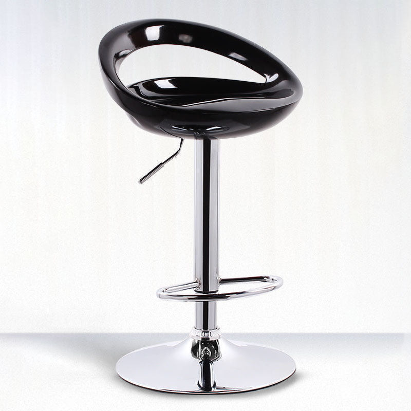 Contemporary Metal Barstool Low Back Plastic Furniture with Chrome Base