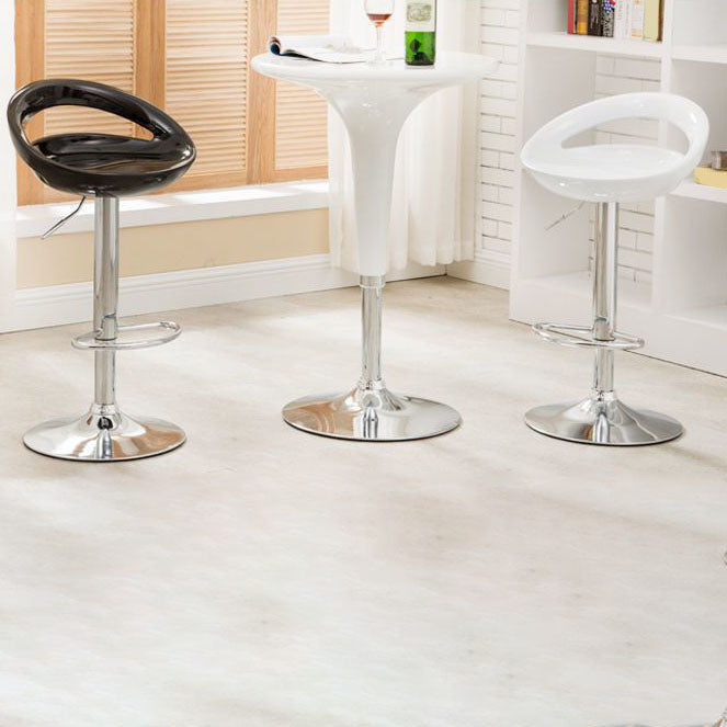 Contemporary Metal Barstool Low Back Plastic Furniture with Chrome Base