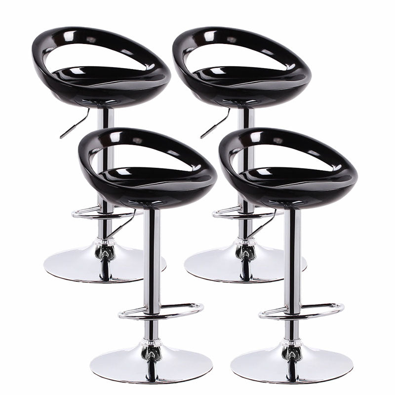 Contemporary Metal Barstool Low Back Plastic Furniture with Chrome Base