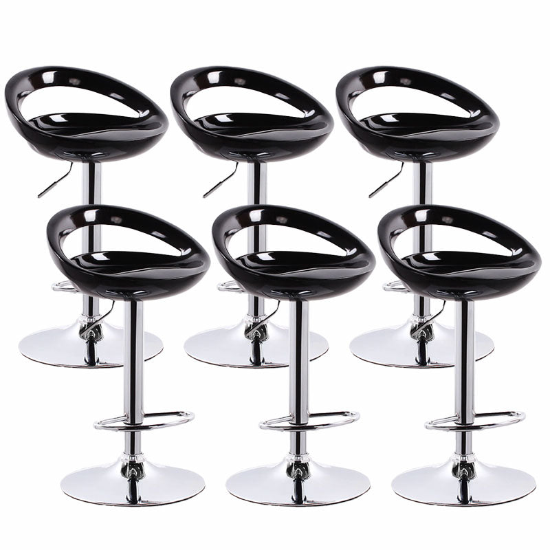 Contemporary Metal Barstool Low Back Plastic Furniture with Chrome Base