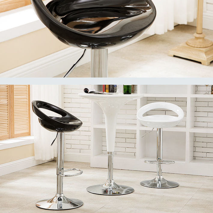 Contemporary Metal Barstool Low Back Plastic Furniture with Chrome Base