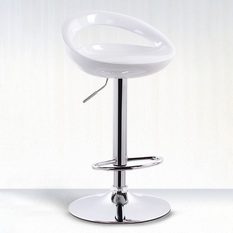 Contemporary Metal Barstool Low Back Plastic Furniture with Chrome Base