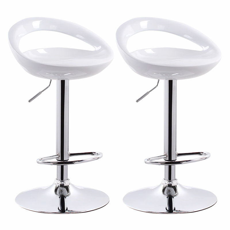 Contemporary Metal Barstool Low Back Plastic Furniture with Chrome Base