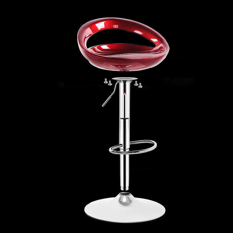 Contemporary Metal Barstool Low Back Plastic Furniture with Chrome Base