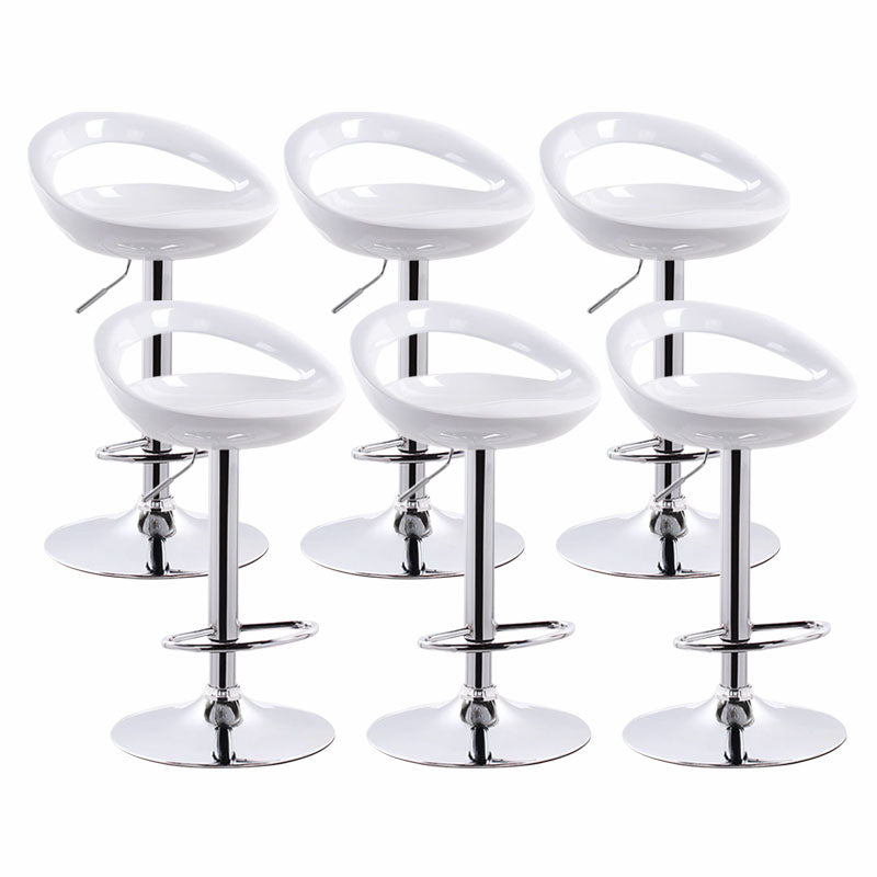 Contemporary Metal Barstool Low Back Plastic Furniture with Chrome Base