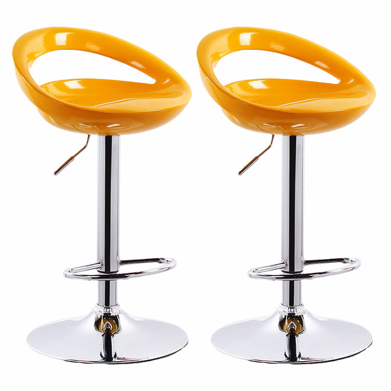 Contemporary Metal Barstool Low Back Plastic Furniture with Chrome Base