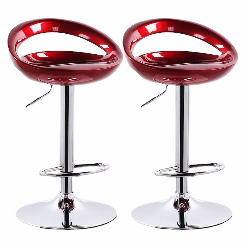 Contemporary Metal Barstool Low Back Plastic Furniture with Chrome Base