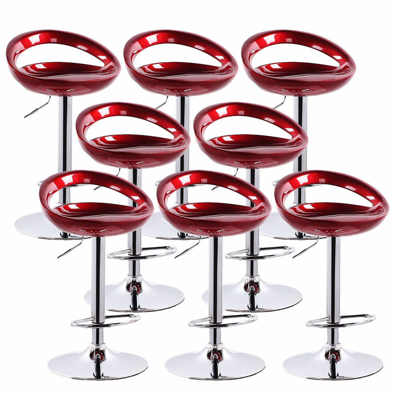 Contemporary Metal Barstool Low Back Plastic Furniture with Chrome Base