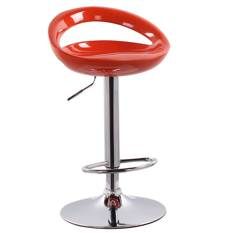 Contemporary Metal Barstool Low Back Plastic Furniture with Chrome Base