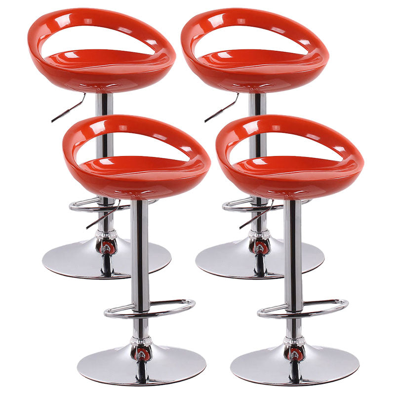 Contemporary Metal Barstool Low Back Plastic Furniture with Chrome Base