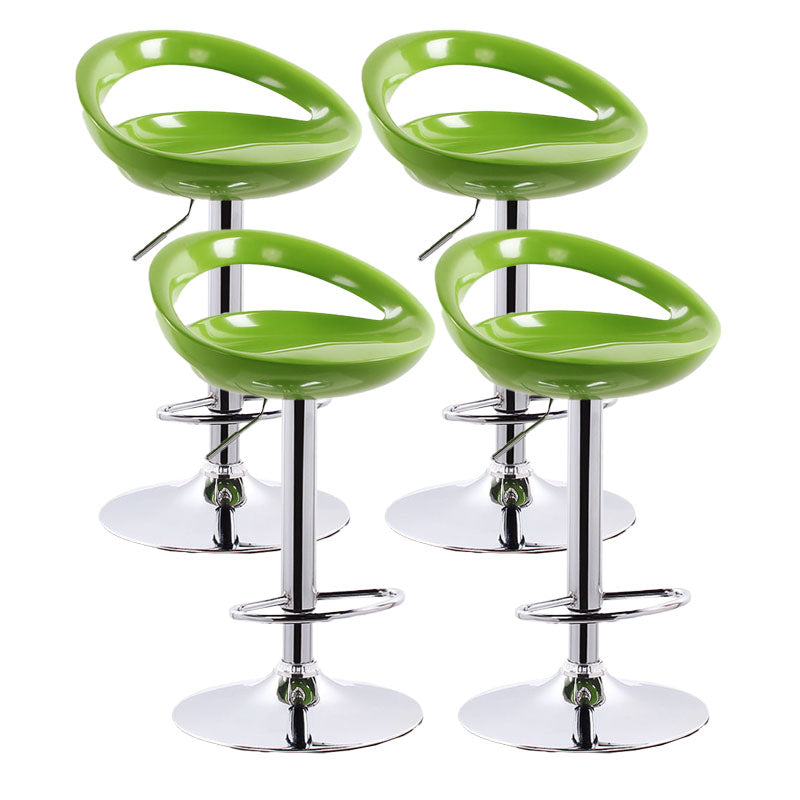 Contemporary Metal Barstool Low Back Plastic Furniture with Chrome Base