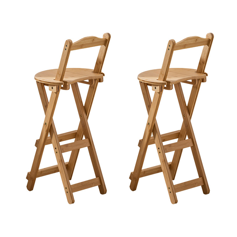Modern Home Footrest Folding Stool Matte Finish Bamboo Barstool