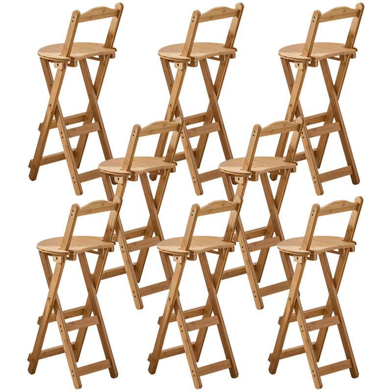 Modern Home Footrest Folding Stool Matte Finish Bamboo Barstool