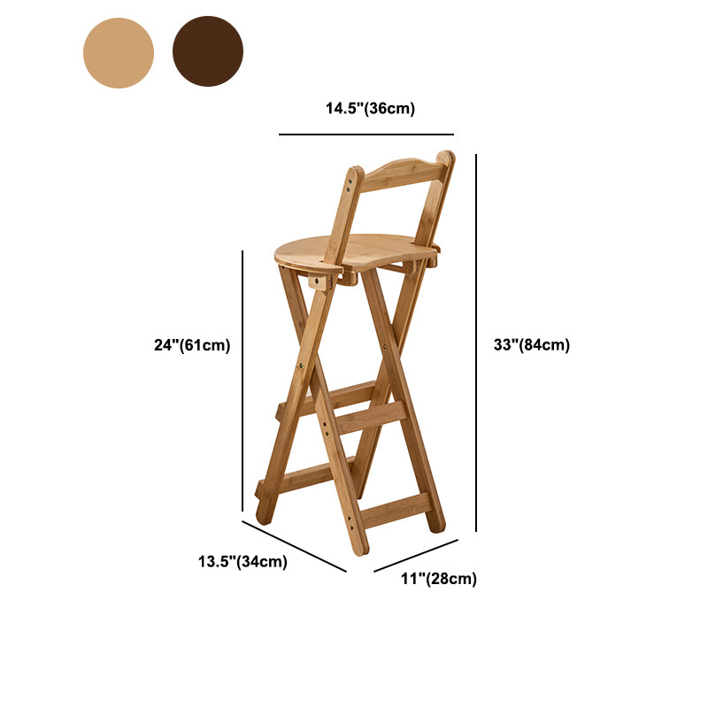 Modern Home Footrest Folding Stool Matte Finish Bamboo Barstool