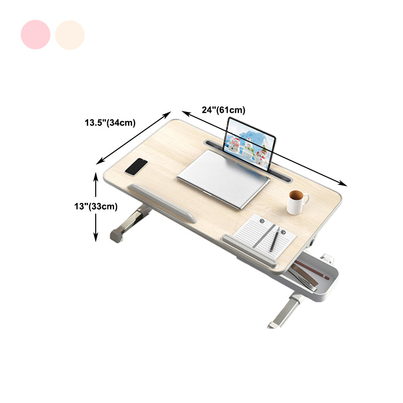 T-Shape Writing Desk Contemporary Artificial Wood and Metal Office Desk Folding Adjustable