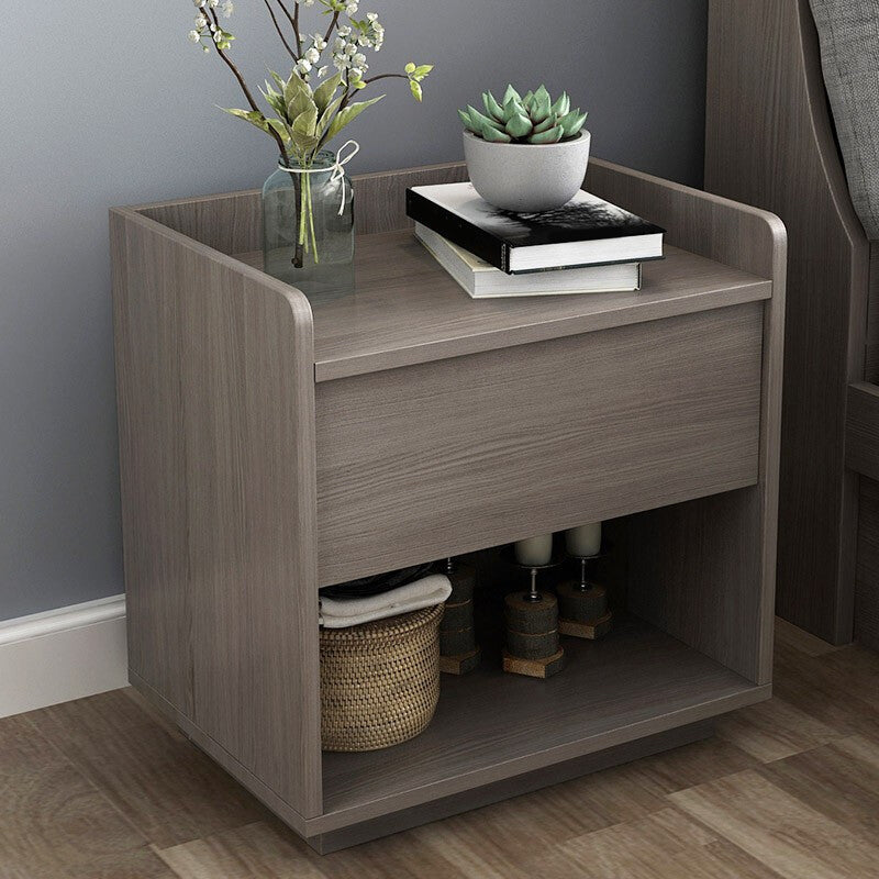 Engineered Wood Bedside Cabinet Industrial Bed Nightstand for Bedroom