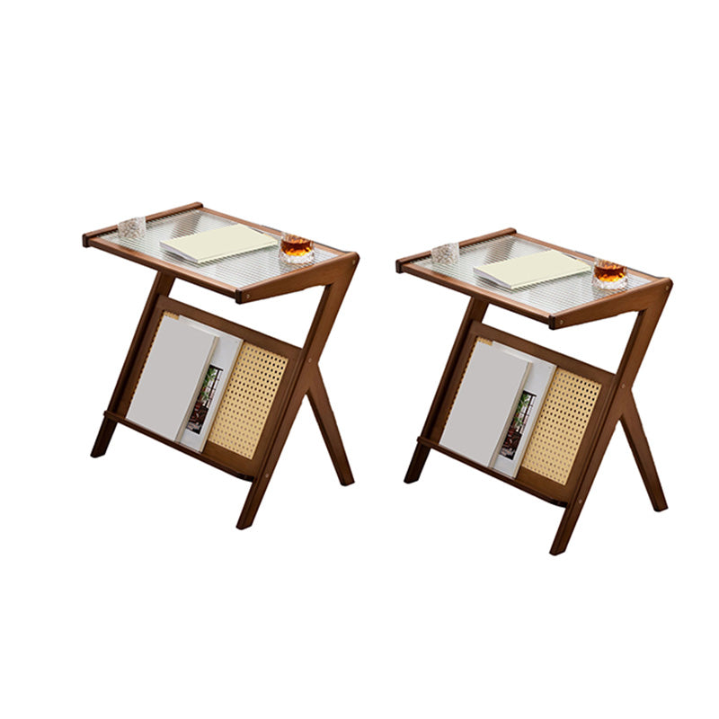 21.65" Tall Contemporary Style Side End Table Glass Sofa Side Accent Table