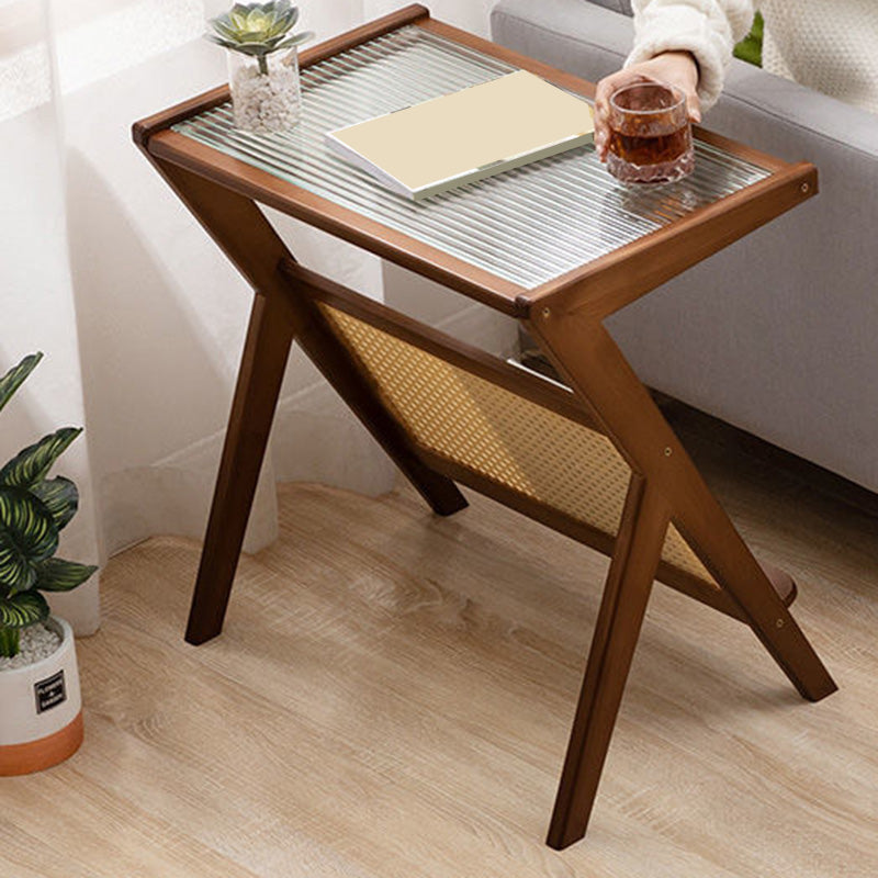 21.65" Tall Contemporary Style Side End Table Glass Sofa Side Accent Table