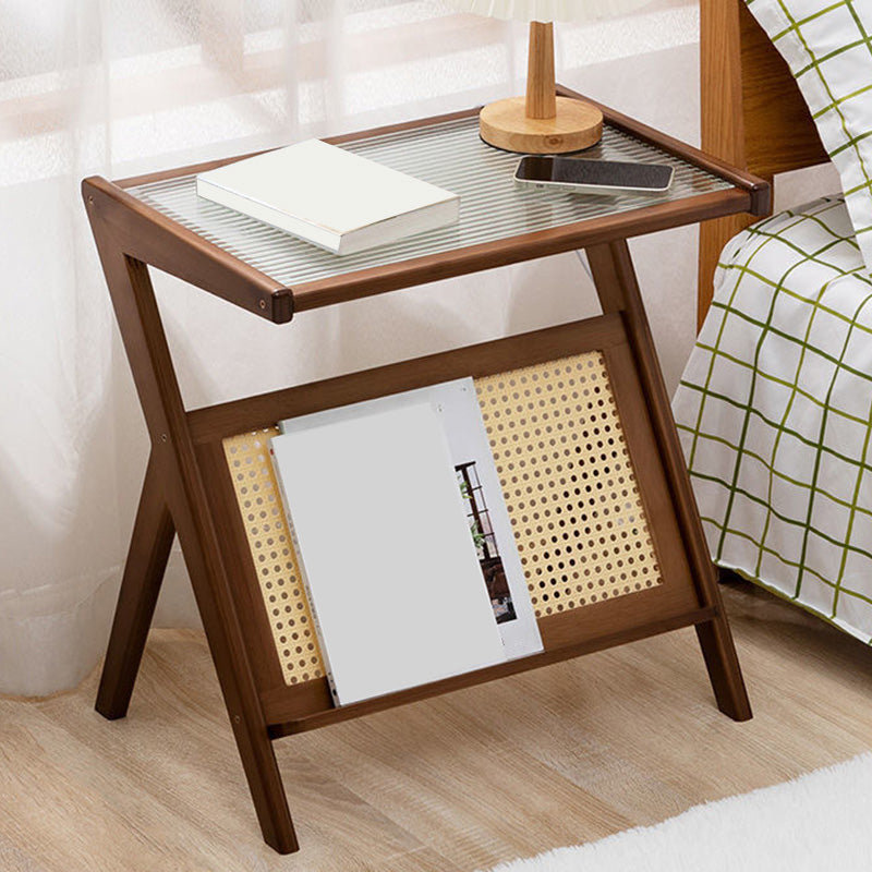 21.65" Tall Contemporary Style Side End Table Glass Sofa Side Accent Table