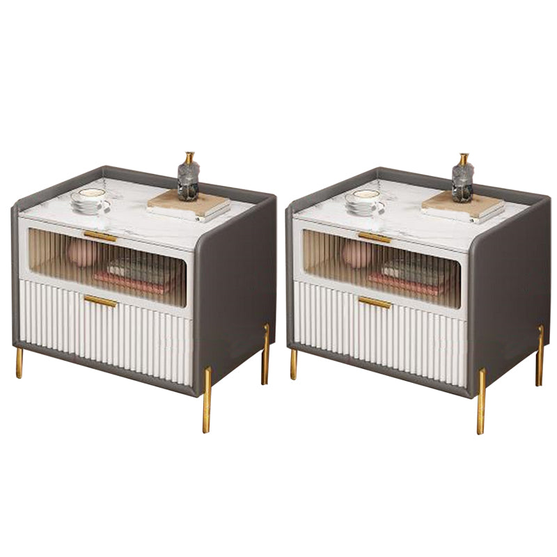 Slate Bedside Table Modern Minimalist Bed Nightstand with Legs