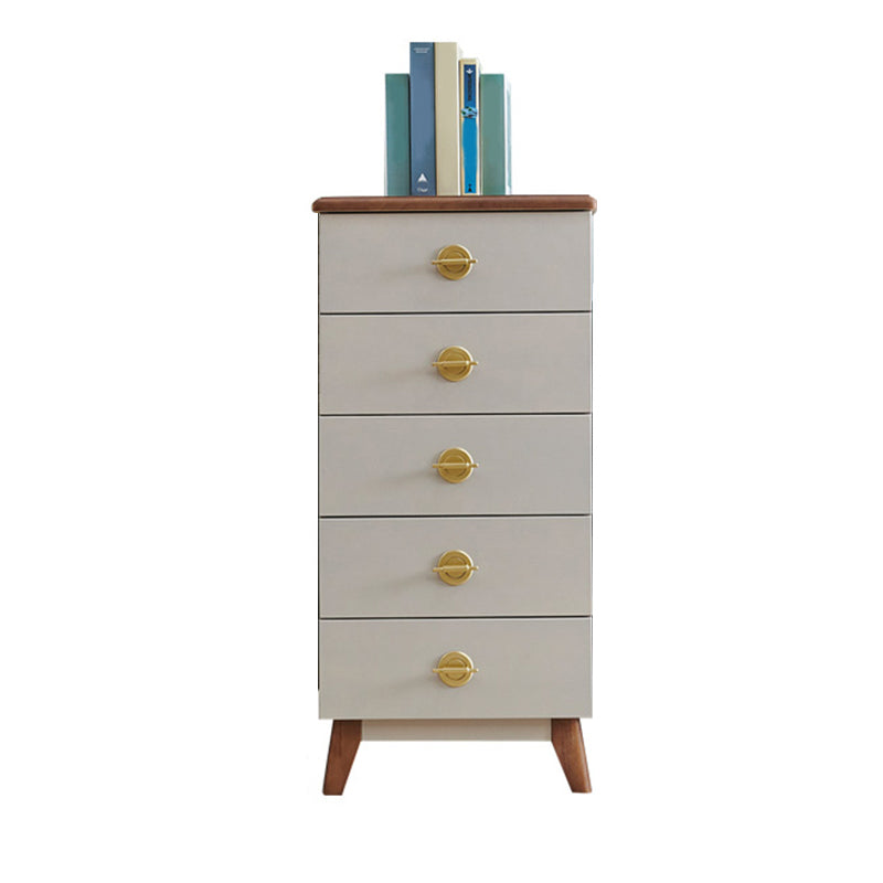 Contemporary Vertical Chest Bedroom Storage Chest in White with Drawers