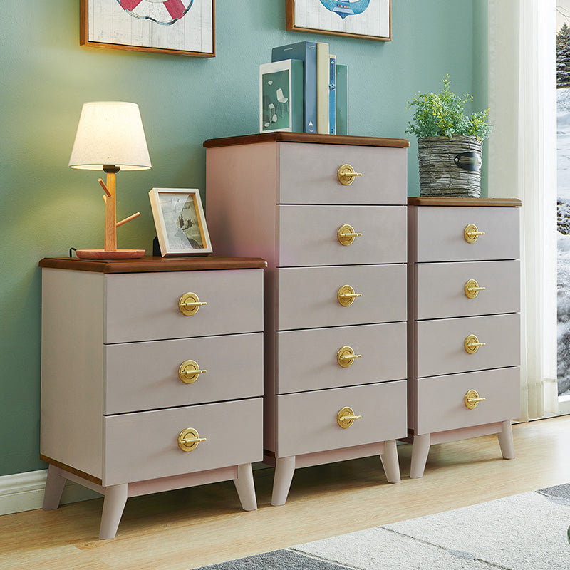 Contemporary Vertical Chest Bedroom Storage Chest in White with Drawers