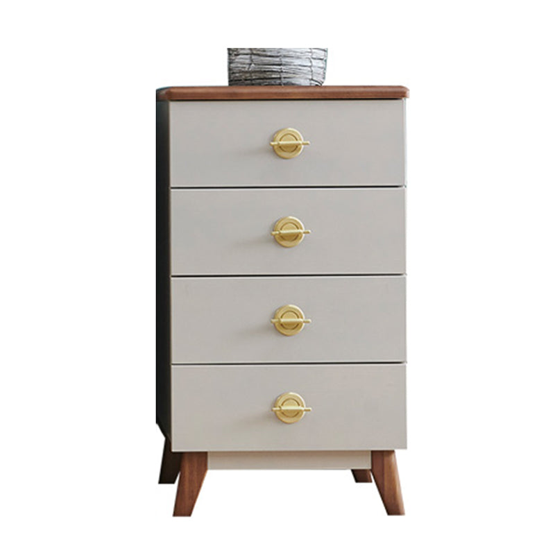 Contemporary Vertical Chest Bedroom Storage Chest in White with Drawers