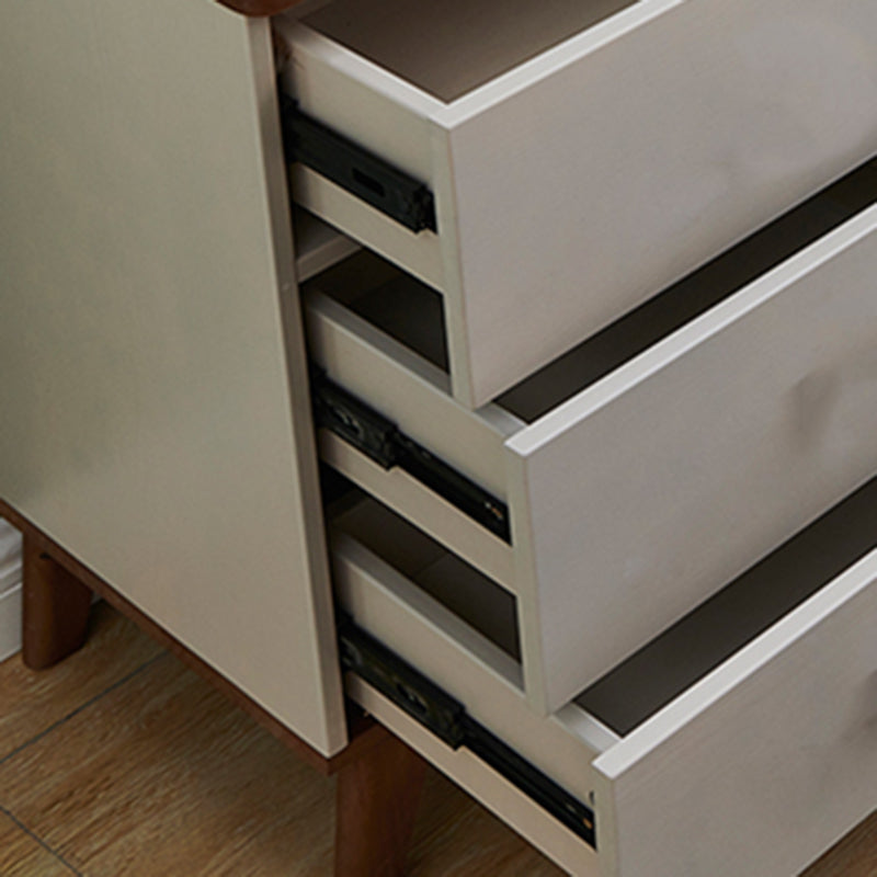 Contemporary Vertical Chest Bedroom Storage Chest in White with Drawers